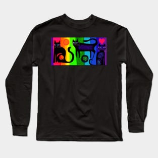 Colourful cats made with paper 53 Long Sleeve T-Shirt